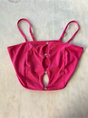 Hot Pink Keyhole Crop Top